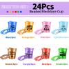 Col-Pary 24 Pieces Shot Glasses on Beaded Necklace Plastic Shot Necklace Cups Funny Shot Glass for Bachelorette Birthday Wedding Festival Parade Favor Party Supplies, (Multi Color-6 Styles) view 3