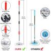 Spin Mop and Bucket with Wringer Set on Wheels, 360 Spinning Mop with Stainless Steel Handle for All Hard Surfaces, Floor Cleaning System with 3 Microfiber Replacement Heads, Black/Red view 3