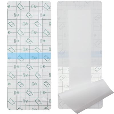 25 Pack 4"x10" Waterproof Adhesive Island Dressing for Knee Replacement Post-Surgery Recovery Bordered Gauze Bandages with Non-Stick Pad for Hip Surgical Incision Care Shower Protection