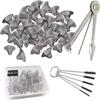 BAOLSLS 50 Pieces Pipe Screens,Apply Size for 0.5 to 0.75in,100% Stainless Steel Mesh,with 3 in 1 Small Portable Cleaning Tool and Brush and Box view 1