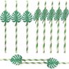 CALLARON 10pcs Monstera Glitter Paper Straws Disposable Decorative Drinking Straws for Weddings Birthdays and Celebrations Lightweight and Party Supplies view 1