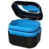 BVN Denture Bath Denture Case: Denture Cup for Soaking Dentures, Retainer Cleaner Case with Mirror, Mouth Guard Case, Aligner Case, Retainer Holder, Night Guard Case, False Teeth Container Black view 1