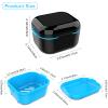 BVN Denture Bath Denture Case: Denture Cup for Soaking Dentures, Retainer Cleaner Case with Mirror, Mouth Guard Case, Aligner Case, Retainer Holder, Night Guard Case, False Teeth Container Black view 2