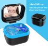BVN Denture Bath Denture Case: Denture Cup for Soaking Dentures, Retainer Cleaner Case with Mirror, Mouth Guard Case, Aligner Case, Retainer Holder, Night Guard Case, False Teeth Container Black view 4