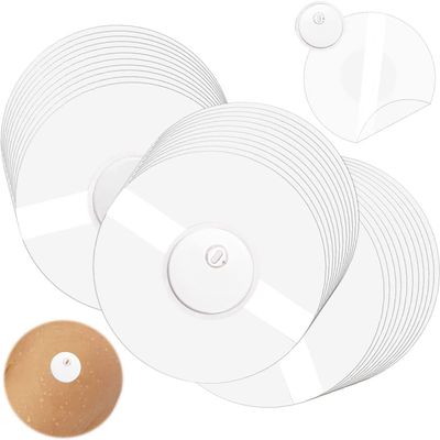 LiangMai 40 Pack Freestyle Libre 3 Sensor Covers,Pre-Cut Adhesive Tape with No Glue on The Center,Waterproof and Strong Stick That Protects Your Sensor continuously for 14 Days (White)