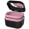 BVN Denture Bath Denture Case: Denture Cup for Soaking Dentures, Retainer Cleaner Case with Mirror, Mouth Guard Case, Aligner Case, Retainer Holder, Night Guard Case, False Teeth Container Black view 1