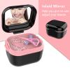 BVN Denture Bath Denture Case: Denture Cup for Soaking Dentures, Retainer Cleaner Case with Mirror, Mouth Guard Case, Aligner Case, Retainer Holder, Night Guard Case, False Teeth Container Black view 4