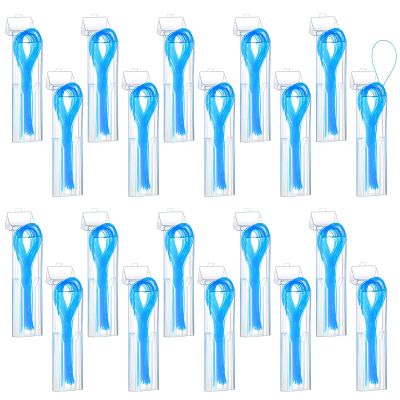 Seewey 1000 Pcs Dental Floss Threaders Deep Clean Floss for Braces, Bridges, and Implants, Multifunctional Nylon Loop Design for Your Teeth, Pack of 20(Blue)