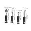 1set Adaptive Utensil for Relief Weighted Silverware for Non- Handle Cutlery Safe Dining Tools for Seniors Fork Knife Spoon view 3