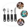 1set Adaptive Utensil for Relief Weighted Silverware for Non- Handle Cutlery Safe Dining Tools for Seniors Fork Knife Spoon view 4
