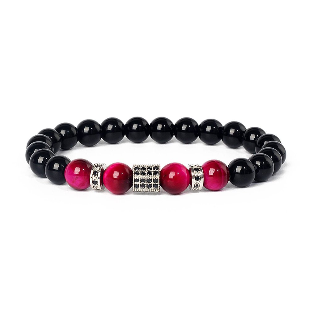 Zircon Prism Bracelets for Women Tiger Eye Obsidian Beads Bracelets Men Yoga Jewelry,13,23cm-9.06inch