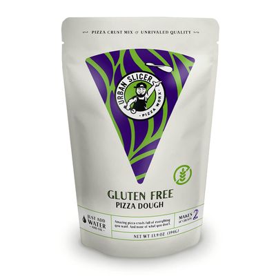 Urban Slicer Pizza Worx - Gluten Free Pizza Dough - At-Home Pizza Making Kit for Rising, Gluten-Free Crust - 13.9 oz. Bag - Makes 2 Pizzas