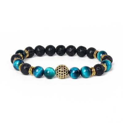 Tiger Eye Bead Bracelets Men Natural Stone Bracelet for Women Onyx Jewelry,8,19cm-7.5inch