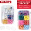 8 Compartment Large Pill Case with Airtight Seal, Adjustable Dividers, Silicone Gasket Waterproof Med Box with Medication Map (Clear - 2 Pack) view 3