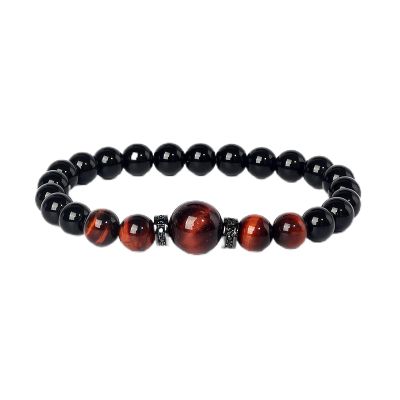 Tiger Eye Bead Bracelets Men Natural Stone Bracelet for Women Onyx Jewelry,35,23cm-9.06inch