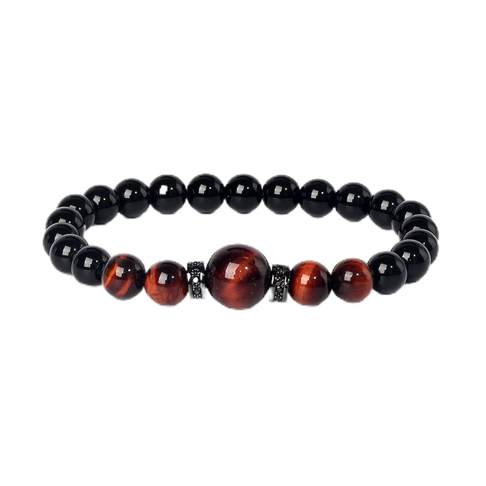 Tiger Eye Bead Bracelets Men Natural Stone Bracelet for Women Onyx Jewelry,35,23cm-9.06inch