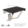 24" x 15" Black Folding Wall Mount Shower Seat Bench, ADA Compliant view 3