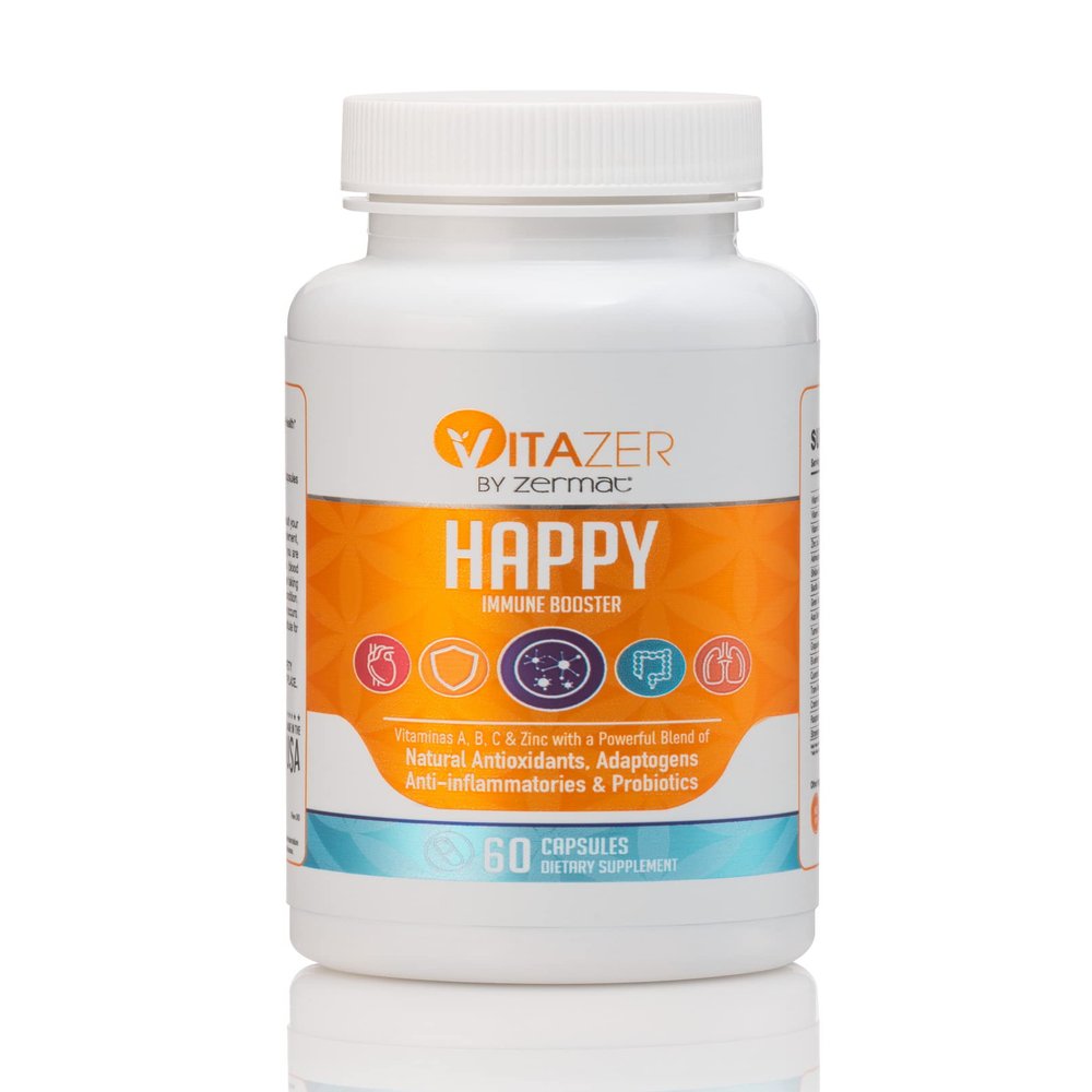 Zermat, Happy Booster Immune, Vitazer, Live a Healthier Life 60 Capsules.