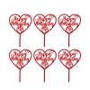 10pcs Happy Mother's Day Cake Toppers Acrylic Heart Cake Picks Cake Decoration for Happy Mother's Day Birthday Party Favors (Red) view 1