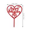 10pcs Happy Mother's Day Cake Toppers Acrylic Heart Cake Picks Cake Decoration for Happy Mother's Day Birthday Party Favors (Red) view 2