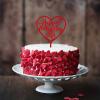 10pcs Happy Mother's Day Cake Toppers Acrylic Heart Cake Picks Cake Decoration for Happy Mother's Day Birthday Party Favors (Red) view 3