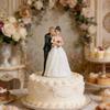 LABRIMP Bride and Groom Cake Topper Romantic Figurine 5.51 Inch Wedding Couple Hug Decoration for Wedding Party Celebration view 2