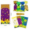 100 PCS Eid Mubarak Cellophane Treat Bags, Ramadan Kareem Cellophane Treat Favor Bags Eid Moon Clear Cookie Candy Bags Gift Cellophane Bags with Twist Ties for Eid Mubarak Party Supplies, 4 Style view 2