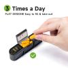 Daviky Pill Organizer 3X a Day, Weekly Pill Box 7 Day, Travel Pill Case with Large Containers, Light-Proof Pill Case for Vitamins, Medication, Supplements and Fish Oils (Black) view 4