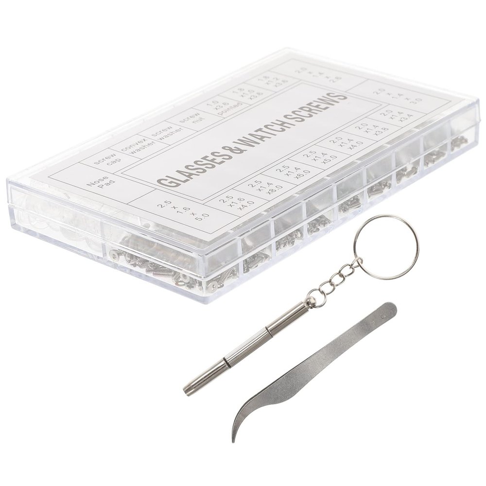 iplusmile Eyeglass Repair Kit Precision Screwdriver Glasses Repair Screws and Nose Pads Accessories for Glasses Sunglasses and More