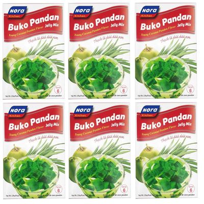 Buko Pandan Jelly Mix Young Coconut Pandan Flavor PACK OF 6 Nwt Wt. 5.9oz/168g
