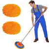 52" Multipurpose Microfiber Duster with 2 Washable Chenille Microfiber Cloth Head, Baseboard Cleaner, Wall Duster, Car Duster, Cleaning Supplies for Walls, Ceilings, Floors, Car, Furniture view 1