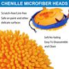 52" Multipurpose Microfiber Duster with 2 Washable Chenille Microfiber Cloth Head, Baseboard Cleaner, Wall Duster, Car Duster, Cleaning Supplies for Walls, Ceilings, Floors, Car, Furniture view 3