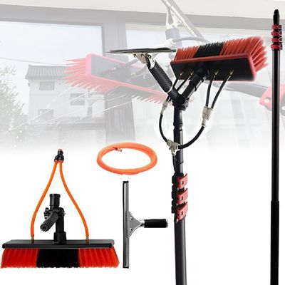39 FT Water Fed Pole Kit,Length Water Fed Brush,20m Water Pipe Cleaning System,Outdoor Window Cleaner Window Cleaning Tool,for Caravan Solar Panel Deck,35CM Brush Head,Adjustable Long Pole,20FT/6M
