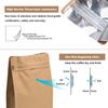 100 Count 16oz/1lb Kraft Paper Coffee Bags - High Barrier Kraft & Foil Liner - Flat Bottom Coffee Pouches with Degassing Valve, Rsealable Zipper & Easy Open Tape (100pcs) view 3