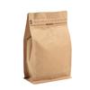 100 Count 0.5 lb Kraft Paper Coffee Bags - High Barrier Kraft & Foil Liner - Flat Bottom Coffee Pouches with Degassing Valve, Food Storage Bags with Rsealable Zipper & Easy Open Tape (100, 8oz/lb) view 1