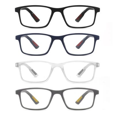 IVNUOYI 4 Pack Reading Glasses Blue Light Blocking Readers for Men,Lightweight Computer Eyeglasses with Spring Hinge(3.5x)