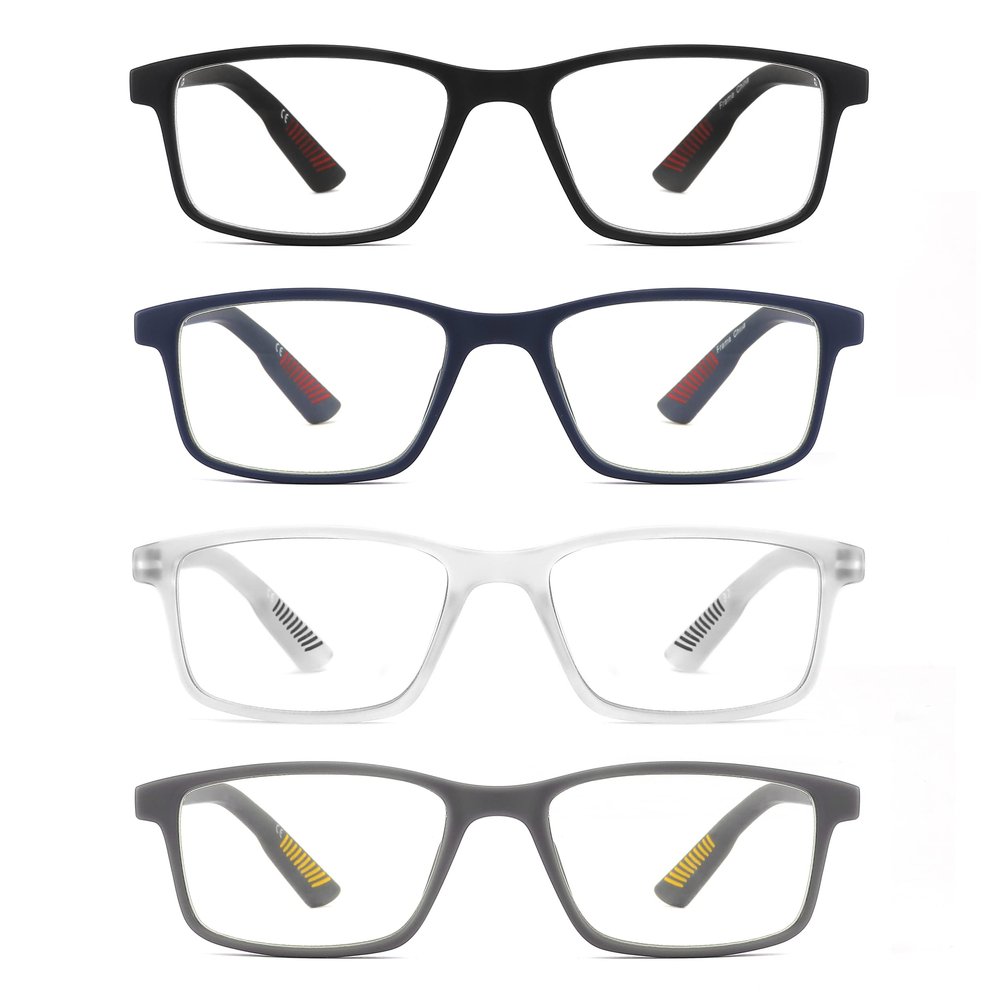 IVNUOYI 4 Pack Reading Glasses Blue Light Blocking Readers for Men,Lightweight Computer Eyeglasses with Spring Hinge(3.5x)