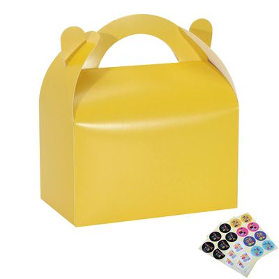 Bssay 30 Pack Party Favor Treat Boxes,Goodie Boxes,Gable Paper Gift Boxes with Handles Perfect for Birthday Party,Wedding,Christmas,Baby Shower 6.5 x 4 x 4 Inches (Yellow)