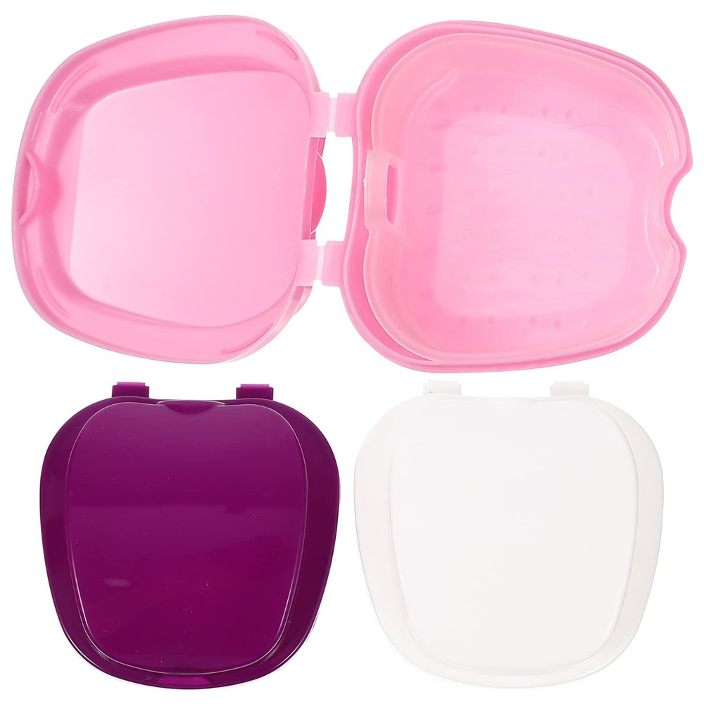 COHEALI 3pcs Portable Holder Case False Storage Box for Travel Cleaning for Care and Maintenance