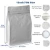 100 Count 12 Ounces White Kraft Paper Coffee Bags - High Barrier Aluminium Foil Liner - Flat Bottom Coffee Pouches with Degassing Valve, Food Storage Bags with Rsealable Zipper & Easy Open Tape (100pcs, 12oz/0.75lb) view 2