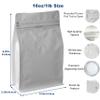 100 Count 16 Ounces White Kraft Paper Coffee Bags - High Barrier Aluminium Foil Liner - Flat Bottom Coffee Pouches with Degassing Valve, Food Storage Bags with Rsealable Zipper & Easy Open Tape view 2