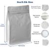50 Count 8 Ounces White Kraft Paper Coffee Bags - High Barrier Aluminium Foil Liner - Flat Bottom Coffee Pouches with Degassing Valve, Food Storage Bags with Rsealable Zipper & Easy Open Tape (50pcs, 8oz/0.5lb) view 2