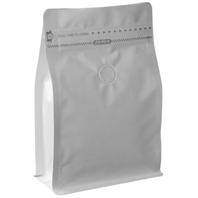100 Count 4 Ounce White Kraft Paper Coffee Bags - High Barrier Aluminium Foil Liner - Flat Bottom Coffee Pouches with Degassing Valve, Food Storage Bags with Rsealable Zipper & Easy Open Tape (100pcs, 4oz/0.25lb)