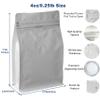 100 Count 4 Ounce White Kraft Paper Coffee Bags - High Barrier Aluminium Foil Liner - Flat Bottom Coffee Pouches with Degassing Valve, Food Storage Bags with Rsealable Zipper & Easy Open Tape (100pcs, 4oz/0.25lb) view 2