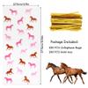100 Pieces Horse Cellophane Bags Horse Goddie Bags, Pink Brown Pony Horse Racing on Pink Candy Treat Bag with Twist Ties for Cowboy Cowgirl Western Themed Party Derby Birthday Wedding Supplie view 3