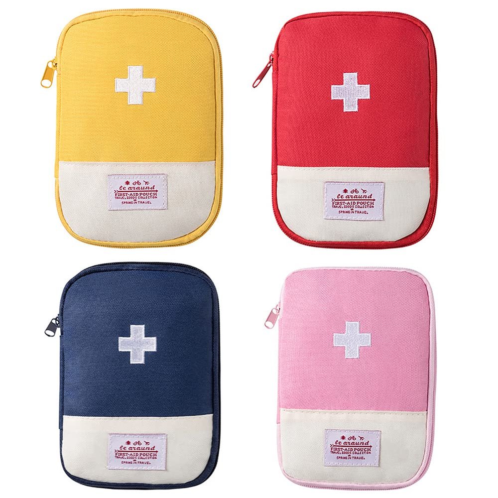 4PCS Travel Mini Empty First Aid Pouch, Portable Empty Aid Medical Bag,Empty Medicine Bag Emergency Kit Storage Bag Small