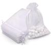 Akstore 50Pcs 4"x6"(10x15cm) Sheer Drawstring Organza Jewelry Pouches Wedding Party Christmas Favor Gift Bags (White, 4x6) view 1