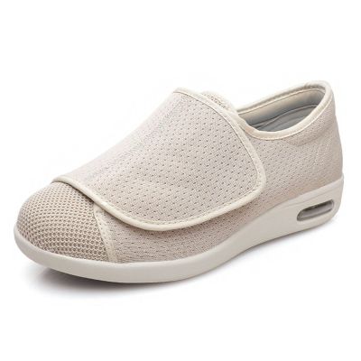WCXTY Diabetic Shoes for Women,Indoor Comfortable Breathable Diabetic Slippers for Men,Lightweight Adjustable Shoes for Edema and Swollen Feet,Unisex,with Arch Support (Color : Beige, Size : 13)