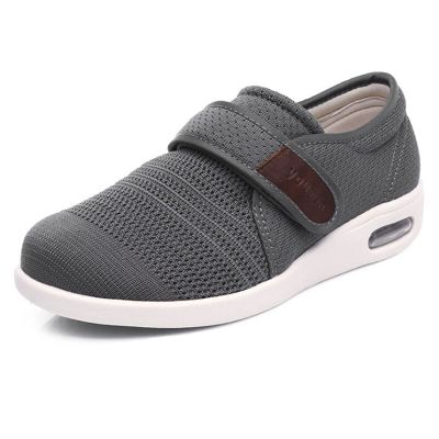 WCXTY Diabetic Shoes for Women Wide Width,Casual Breathable Diabetic Slippers for Men with Adjustable Closure,Unisex Edema Shoes for Swollen Feet,for Plantar Fasciitis (Color : Gray, Size : 8.5)