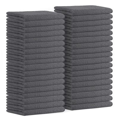 Avalon Towels Microfiber Cleaning Cloths (Value Pack of 36) Size 16" x 16", Highly Absorbent Cleaning Rags, Lint Free Cleaning Towels, Reusable and Washable, Microfiber Towels for Cars (Grey)